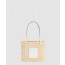 로에베 스몰 스퀘어 바스켓 백 - 라피아 & 카프스킨
