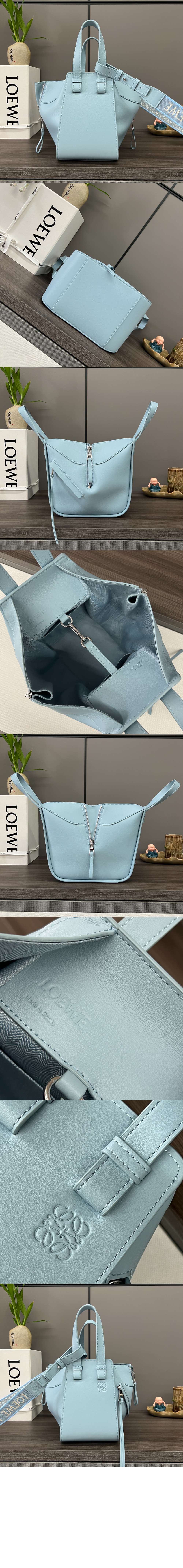 로에베 새틴 카프스킨 소재의 해먹 컴팩트 백