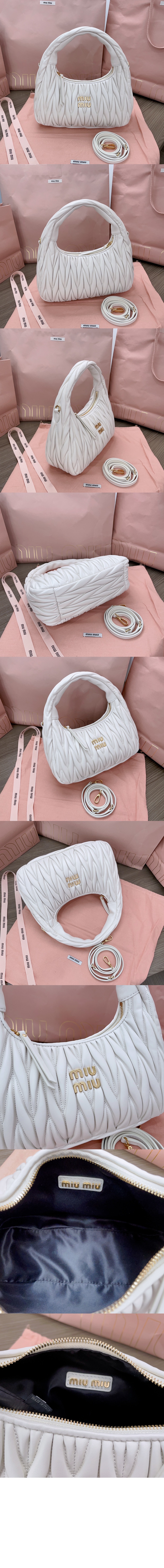 미우미우 완더 마테라쎄 나파 가죽 호보백 5BC153