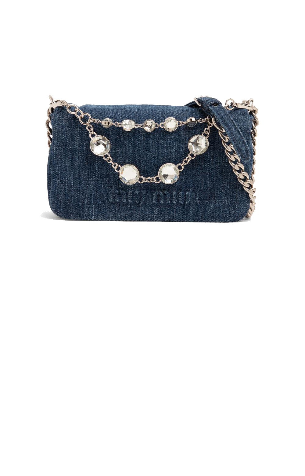 미우미우 데님 크리스탈 숄더백 5BD223
