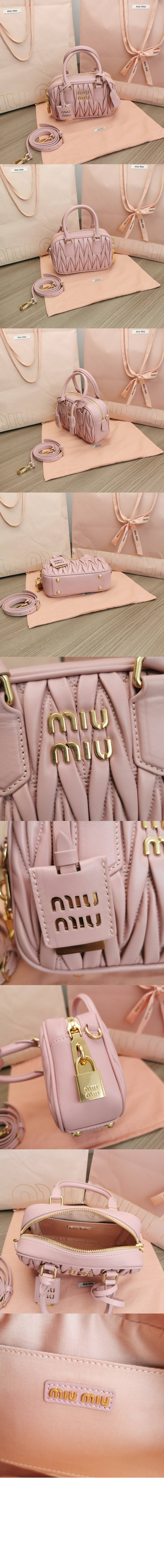 미우미우 아르카디 마테라쎄 나파 가죽 가방 5BB123