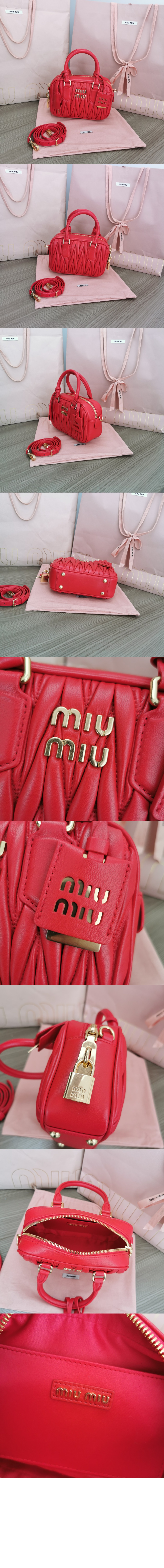 미우미우 아르카디 마테라쎄 나파 가죽 가방 5BB123