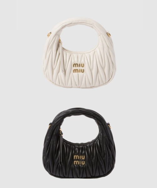 미우미우 완더 마테라쎄 나파 가죽 호보 미니백 5BP078