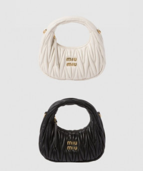 미우미우 완더 마테라쎄 나파 가죽 호보 미니백 5BP078