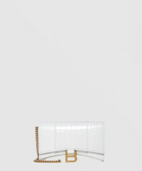 발렌시아가 아워글래스 크로커다일 엠보싱 월렛 온 체인 656050