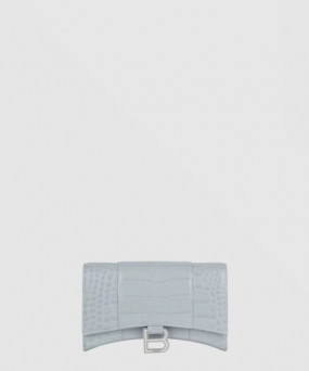 발렌시아가 아워글래스 크로커다일 엠보싱 월렛 온 체인 656050