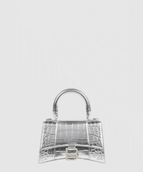 발렌시아가 아워글래스 XS 핸드백 실버 592833