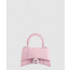 발렌시아가 아워글래스 XS 크로커다일 엠보싱 핸드백 핑크 592833