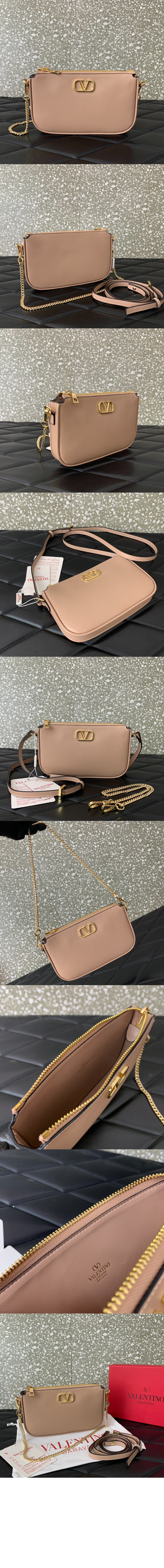 발렌티노 브이로고 시그니처 카프스킨 미니 크로스바디백