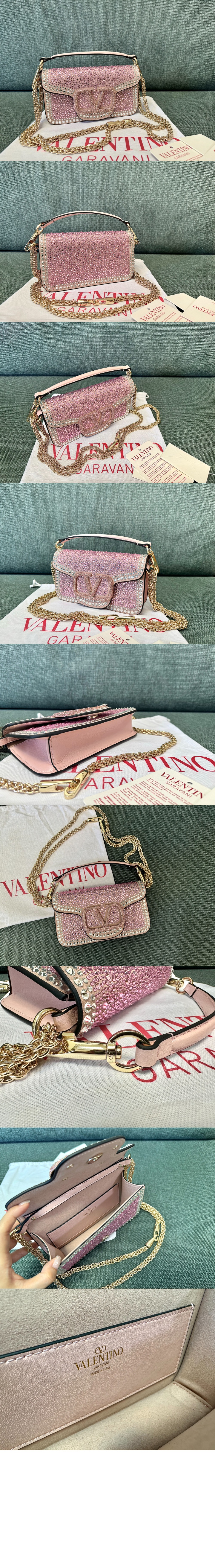 발렌티노 라인스톤 장식 스몰 발렌티노 가라바니 로코 숄더백