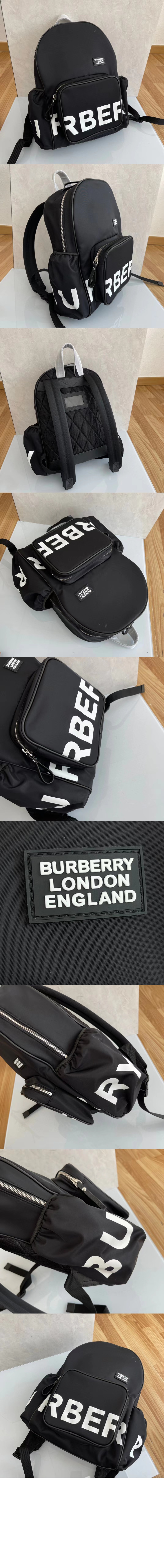 버버리 백팩 로고 프린트 나일론 80412351