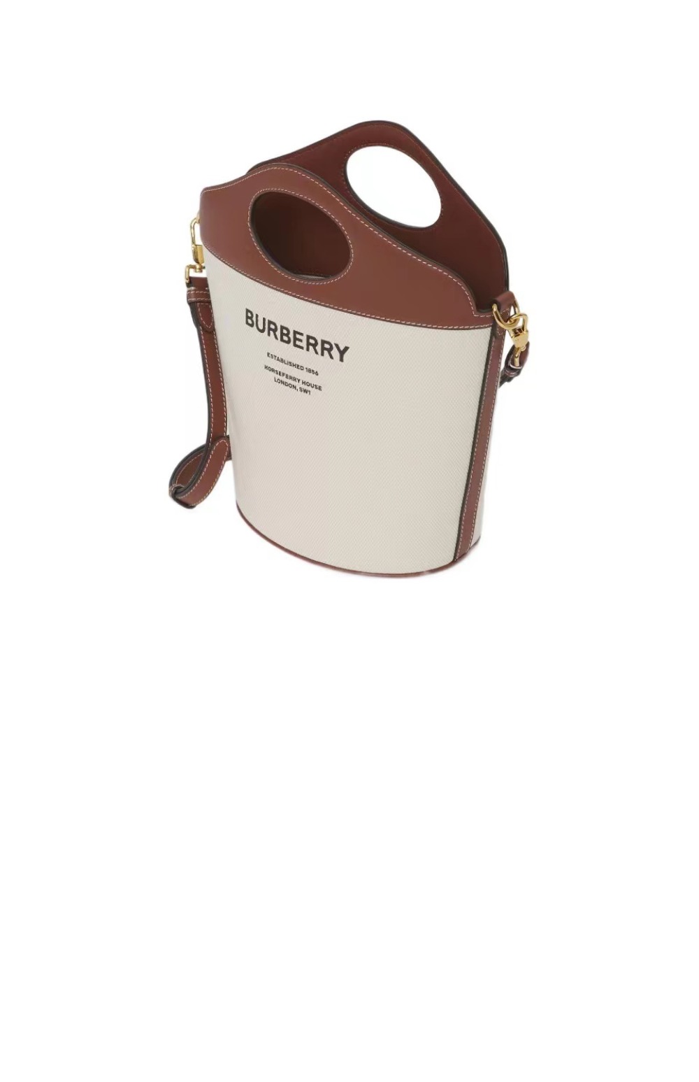 버버리 아울렛 투톤 캔버스 레더 버킷백 80462421