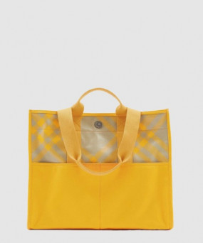 버버리 체크 코튼 토트백 80751361