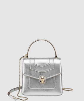 불가리 스몰 타조 가죽 체인백 383290