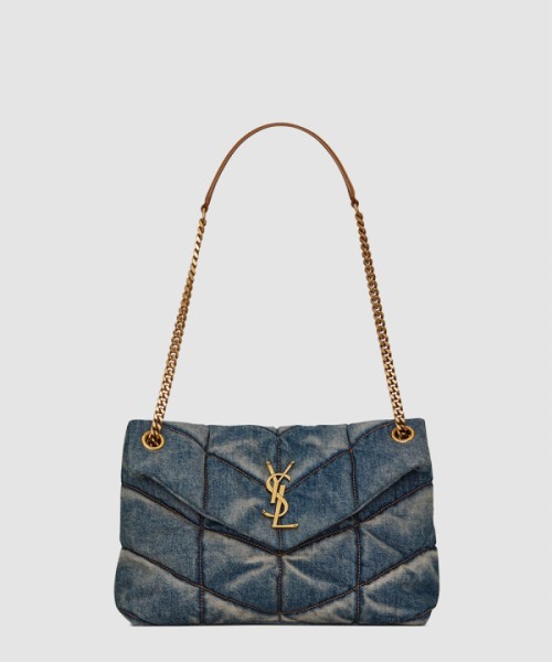 생로랑 루루 푸퍼백 데님 스몰 577476