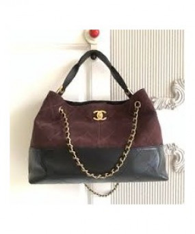 샤넬 스웨이드 투톤 숄더백 AS5634-103 36X24X12CM