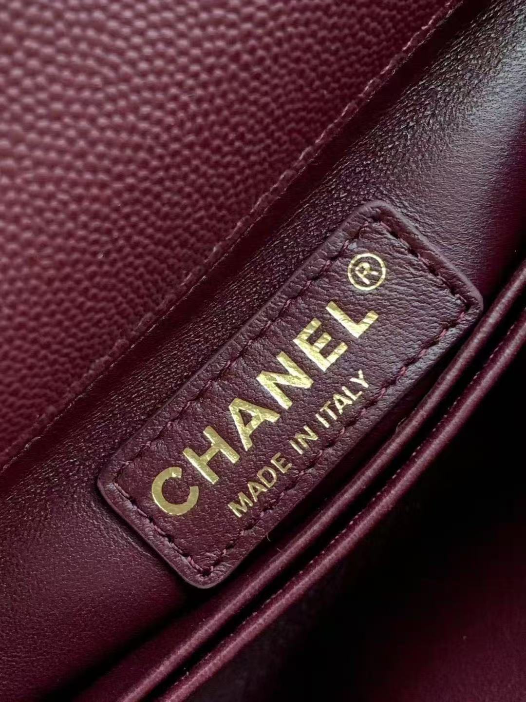 샤넬 코코핸들 캐비어 스몰 금장 버건디 플랩백