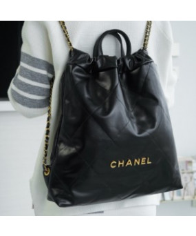샤넬 22 백팩 라지 블랙 금장 사이즈 : 51 x 40 x 9 cm