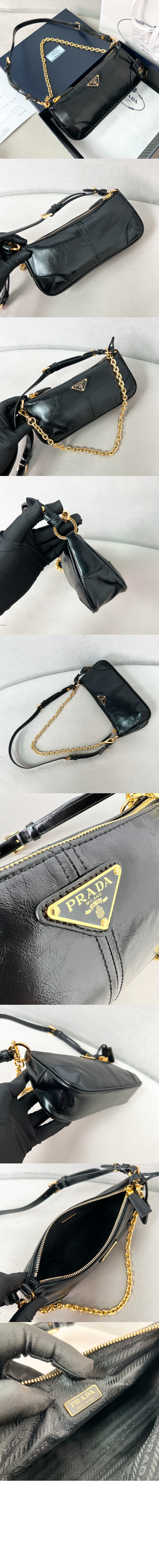 프라다 리에디션 2002 미디엄 가죽 숄더백 1BC221