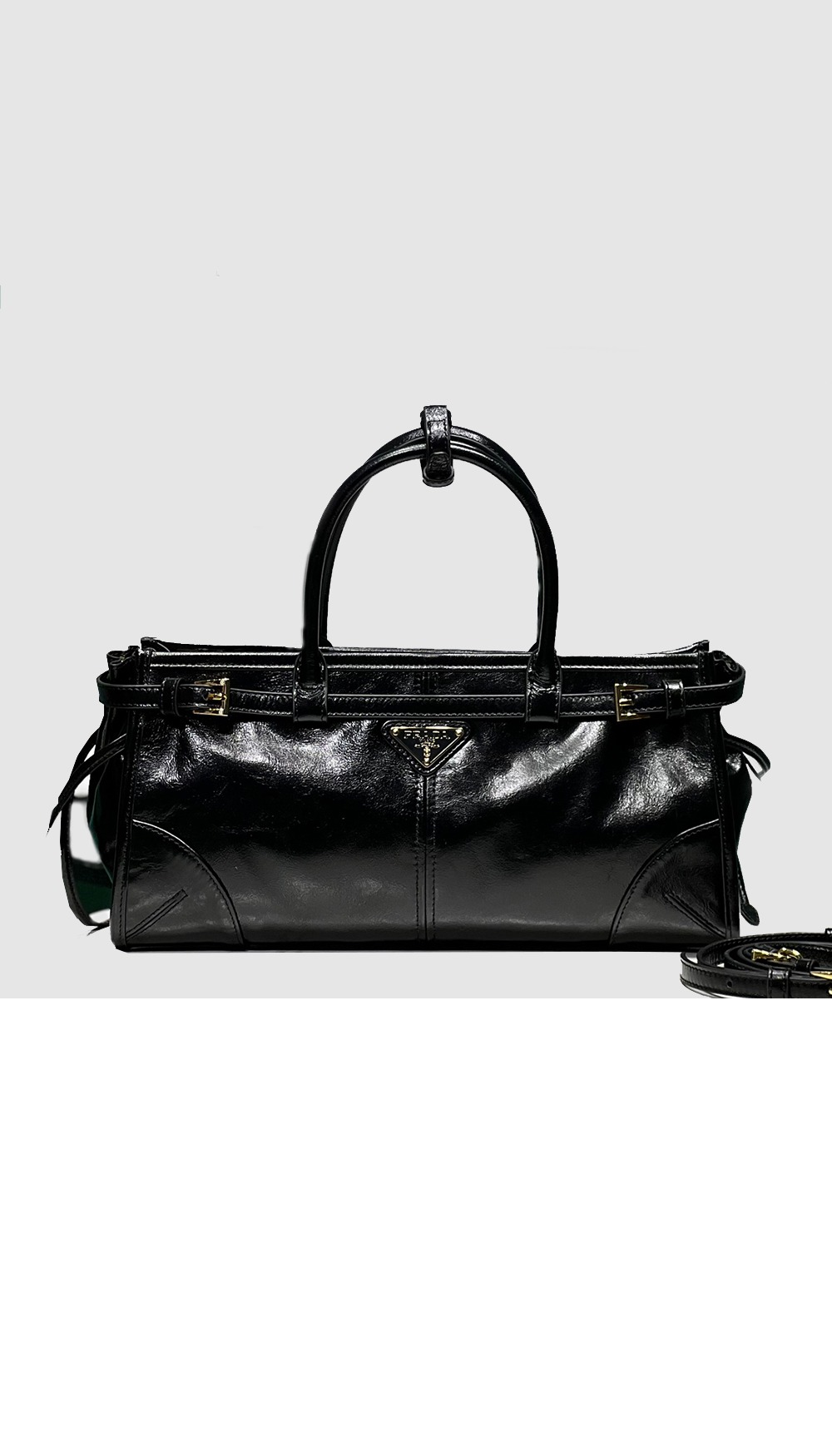 프라다 미디엄 가죽 핸드백 1BA426