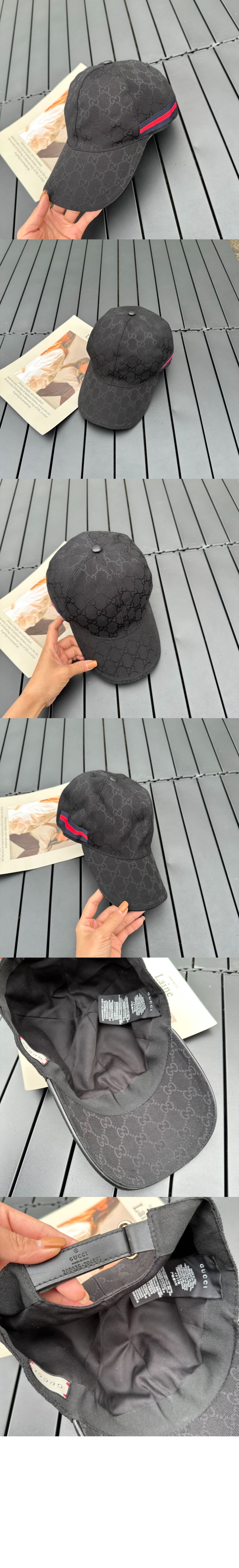 구찌 캔버스 베이스볼 캡 200035