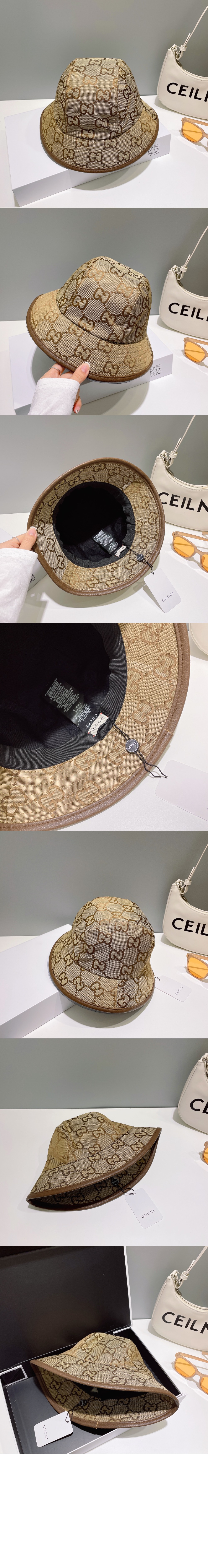구찌 점보 GG 캔버스 버킷햇 681256