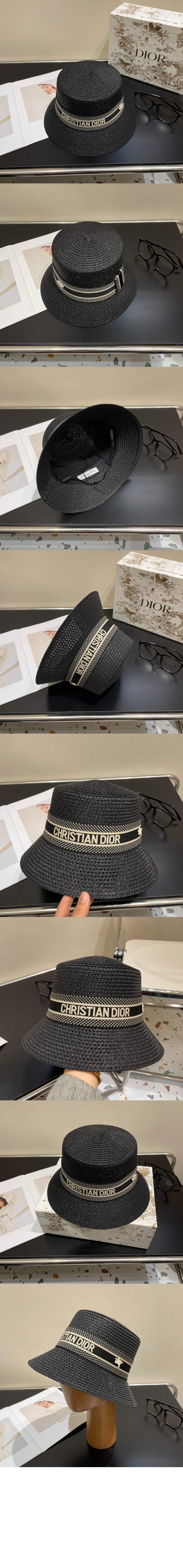 디올 넓은 챙 모자 34DBP