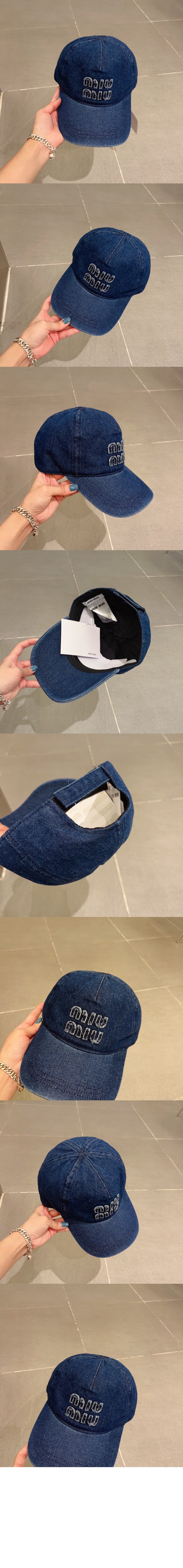 미우미우 데님 베이스볼 캡 5HC344