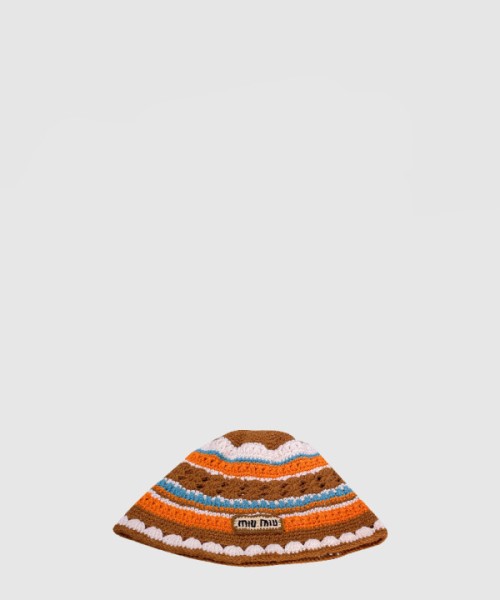 미우미우 니트 스트라이프 캡 5HC754