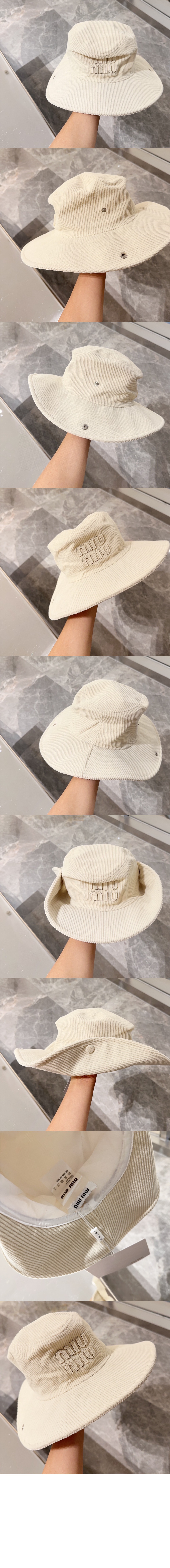 미우미우 코듀로이 텍스처 벙거지 5HC198