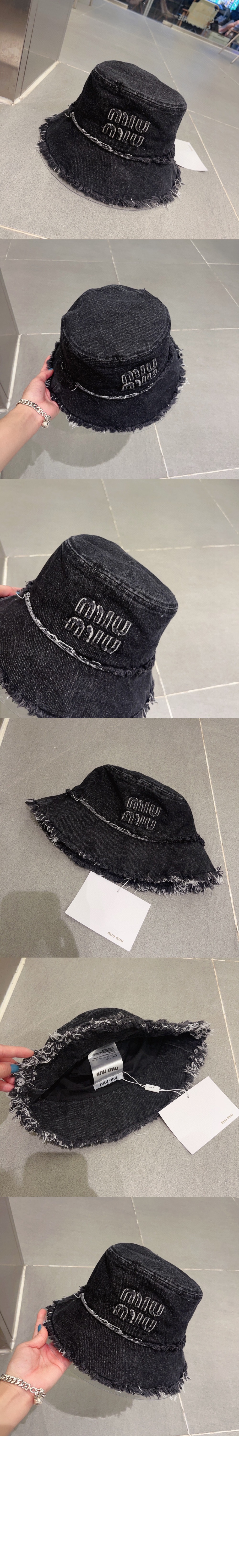 미우미우 데님 버킷햇 5HC196