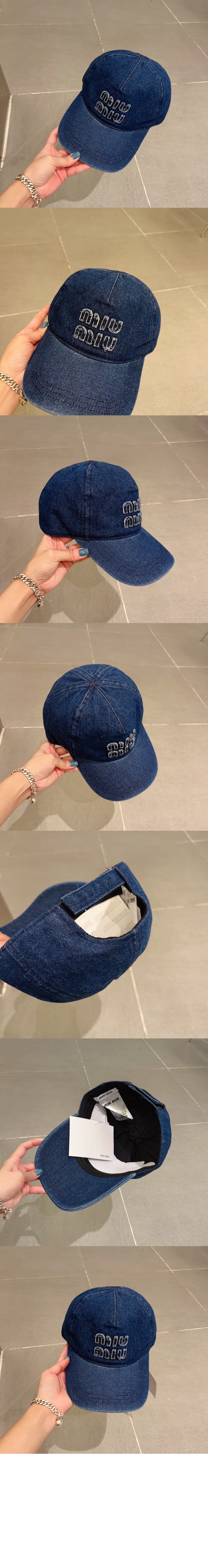 미우미우 데님 베이스볼 캡 5HC179