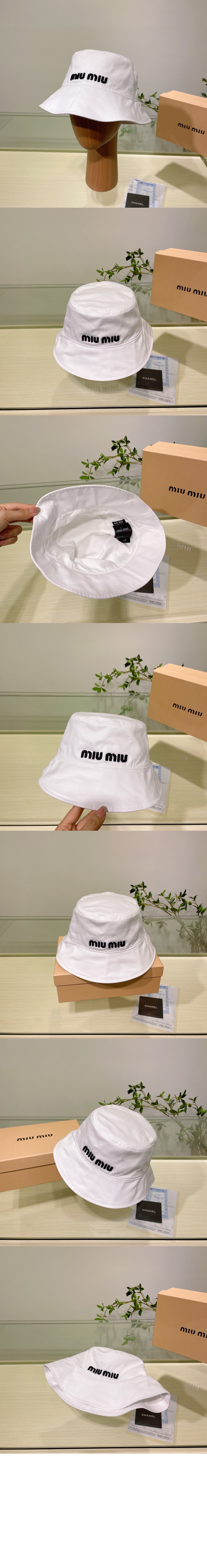 미우미우 로고 자수 버킷햇 5HC196