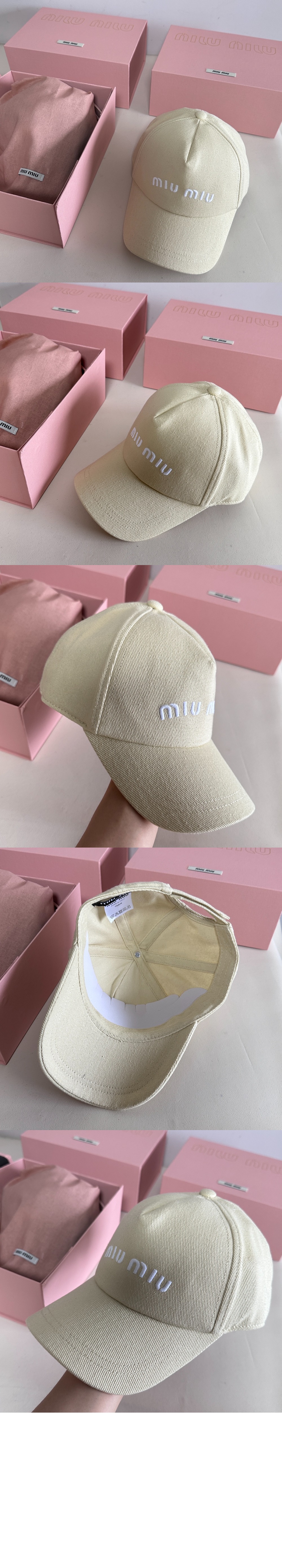 미우미우 드릴 베이스볼 캡 5HC179