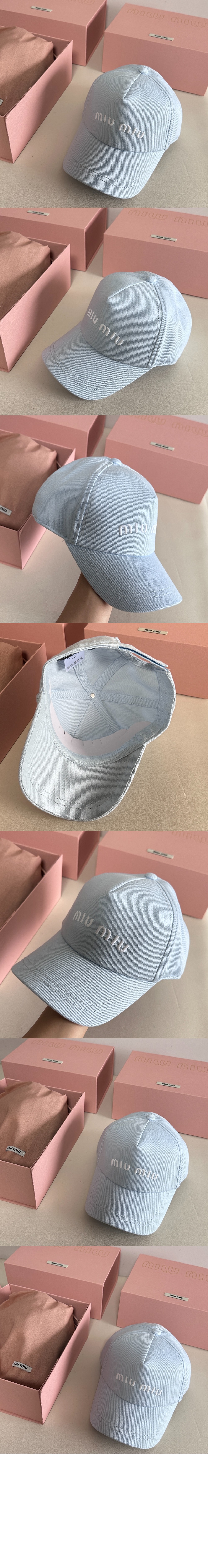 미우미우 드릴 베이스볼 캡 5HC179