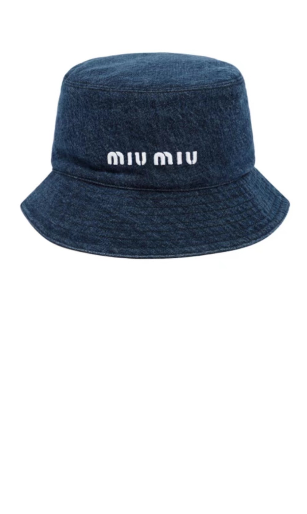 미우미우 데님 로고 버킷햇 5HC196