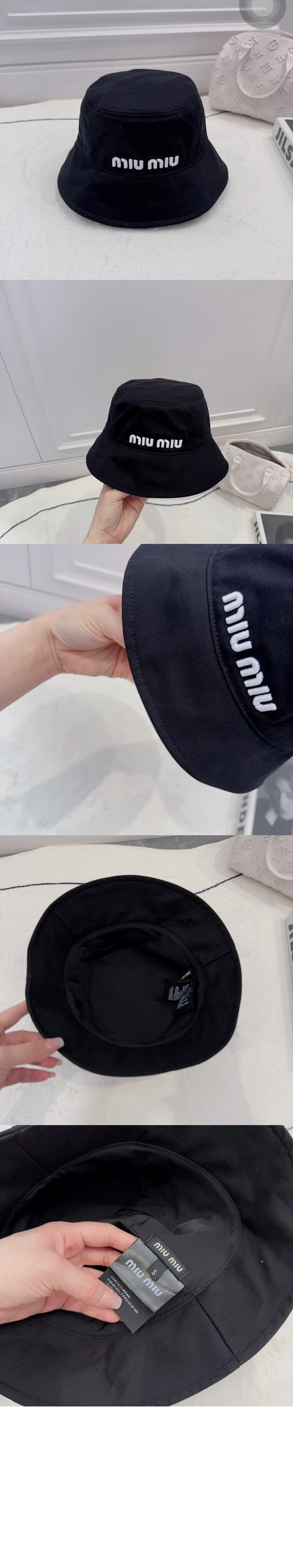 미우미우 로고 버킷햇 5HC196