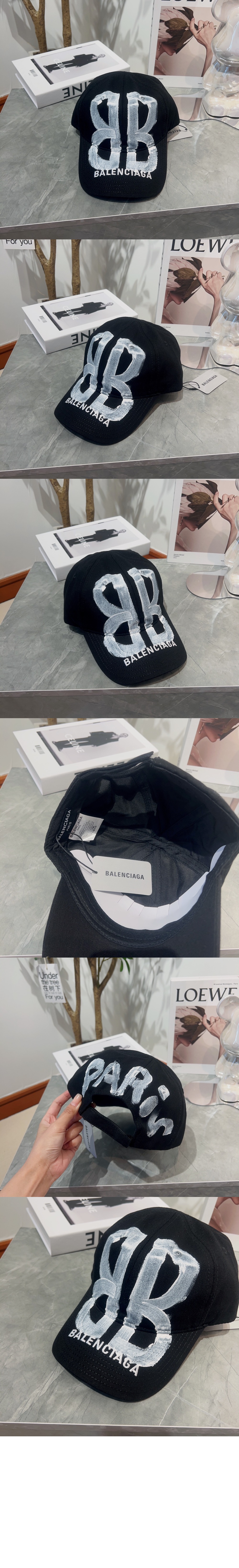 발렌시아가 코튼 드릴 BB Sprayed 캡 673321