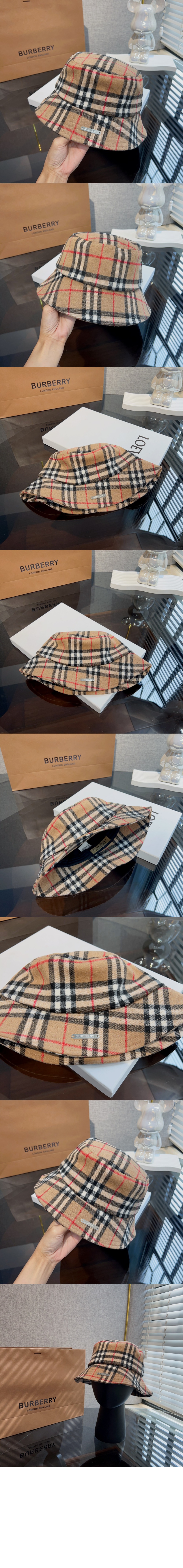 버버리 빈티지 체크 버킷햇 8045358