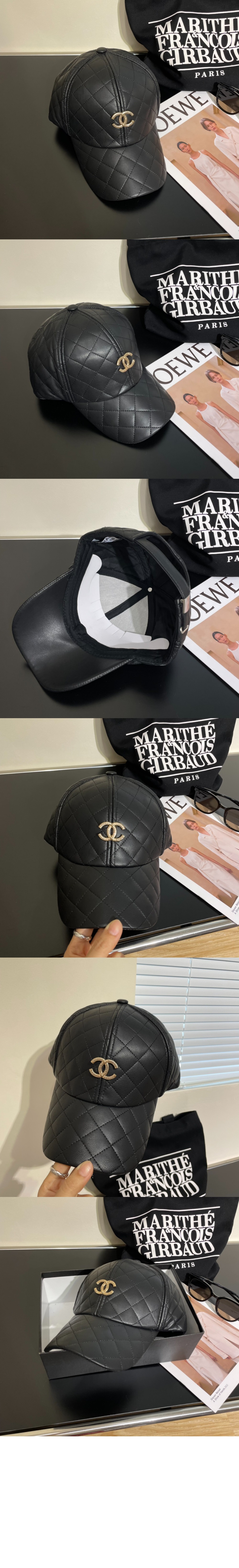 샤넬 가죽 베이스볼 캡 AA89371