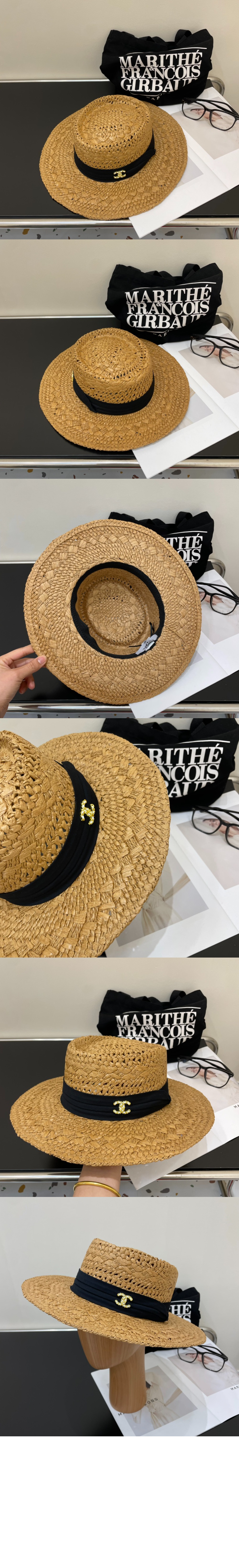 샤넬 밀짚모자 선캡 AA6244