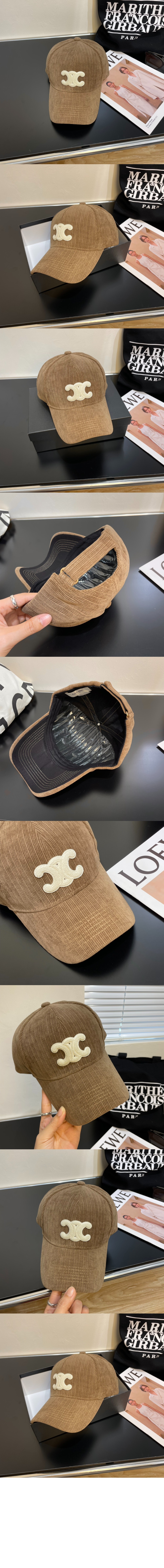 셀린느 코듀로이 자수 베이스볼 캡 2A13B7