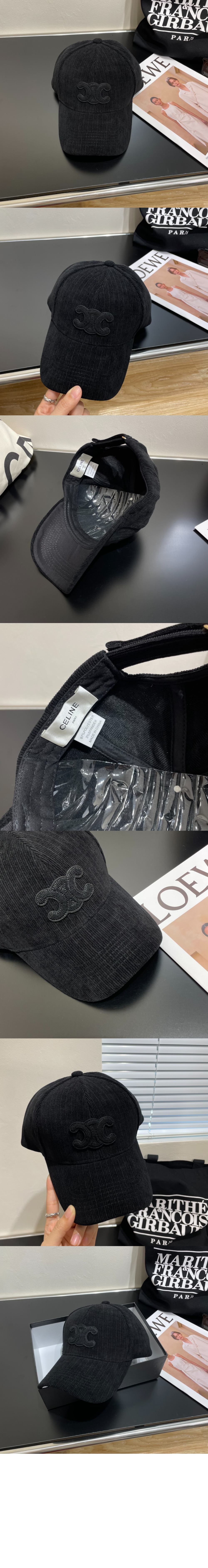 셀린느 코듀로이 자수 베이스볼 캡 2A13B7