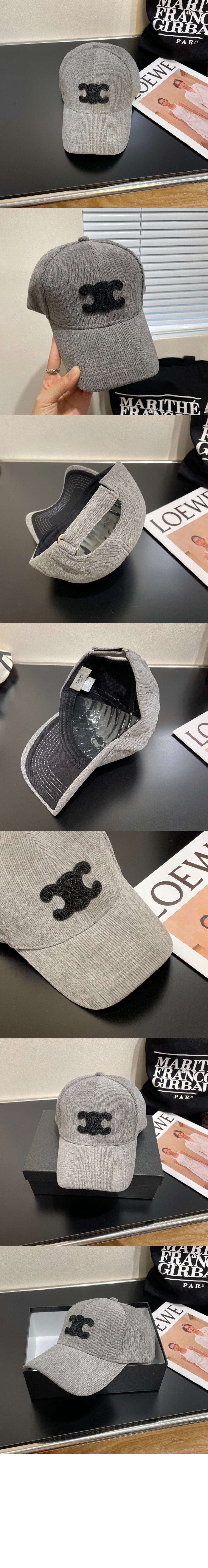 셀린느 코듀로이 자수 베이스볼 캡 2A13B7