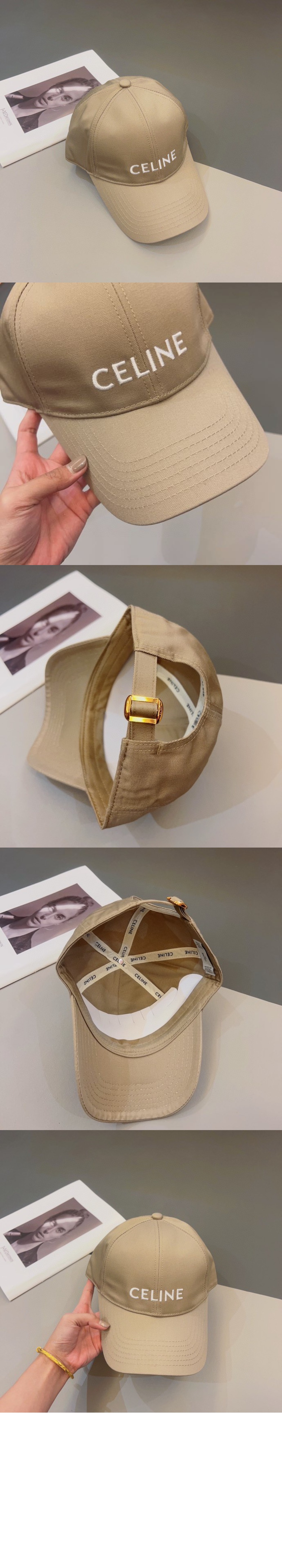 셀린느 드릴 코튼 베이스볼 캡 2AUA12