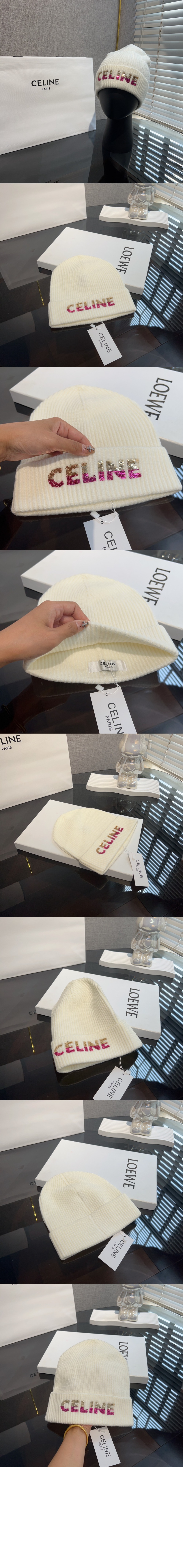 셀린느 그라데이션 로고 비니 2A07Z