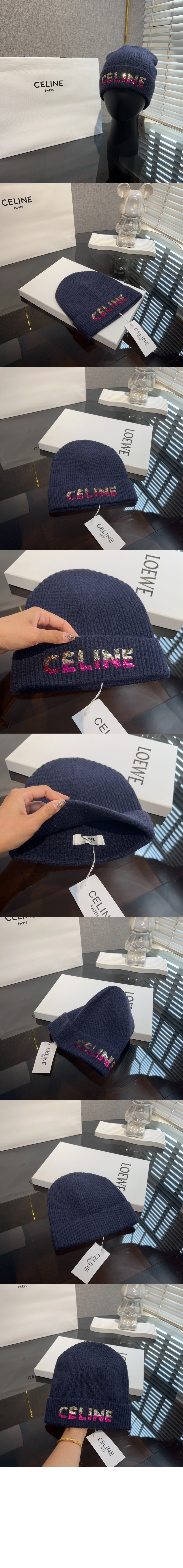 셀린느 그라데이션 로고 비니 2A07Z