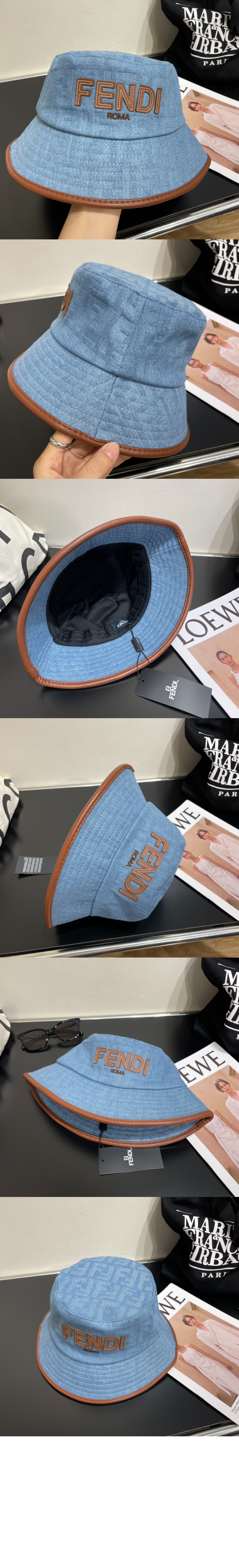 펜디 데님 벙거지 FXQ963