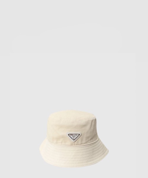 프라다 코듀로이 자수 벙거지 1HC257