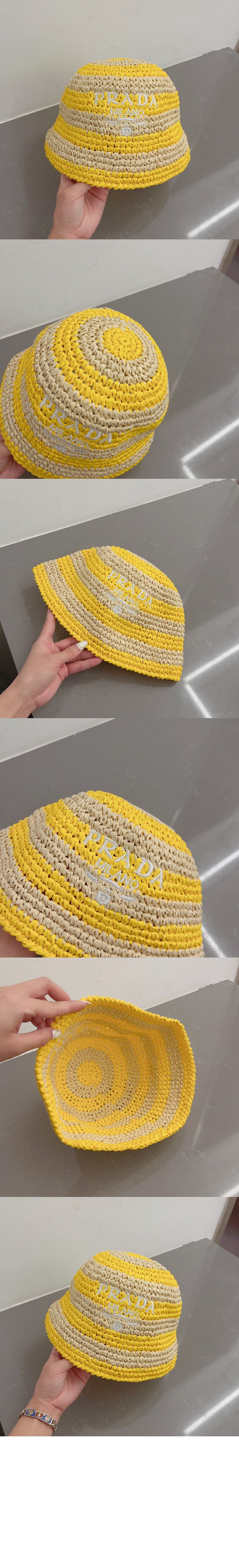 프라다 크로셰 버킷햇 1HC137